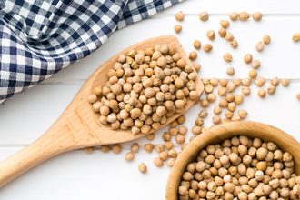 Chickpeas in a spoon