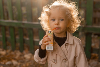 Child with juice box