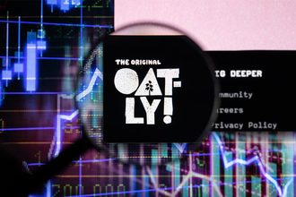 Oatly website under a magnifying glass