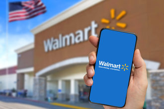 Walmart logo on a smartphone